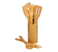 Premier Housewares - Juego de 6 Utensilios de Cocina y Bote de bambú
