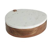 Premier Housewares - Juego de tablas y cuchillos para queso (madera y cobre), color blanco