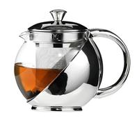 Premier Housewares KD13742 Tetera de Acero Inoxidable y Cristal de 500 ml con infusor, Plata, H13 x W15 x D12cm