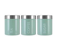 Premier Housewares Liberty Tea, Coffee and Sugar - Juego de 3 Botes para té, café y azúcar, Color Pistacho