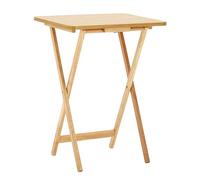 Premier Housewares - Mesa Auxiliar Plegable de Madera, 49 x 39 x 65 cm, Color marrón Claro