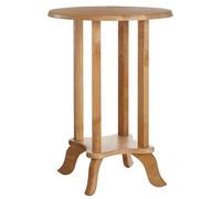 Premier Housewares - Mesa Auxiliar Redonda (Madera de Caucho, 55 x 39 x 39 cm)