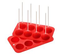 Premier Housewares - Ocho Bola para 6 Pasteles cakepops (Silicona), Color Rojo