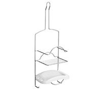 Premier Housewares - Repisa de Rejilla para Ducha (2 estantes, Incluye jabonera, Cromado)