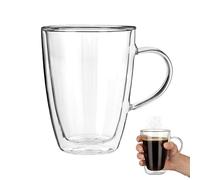 Premier Housewares - Taza de Doble Pared, Cristal, 330 ml, 9 x 12 x 12 cm