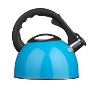 Premier Housewares Tetera-Hervidor con Silbato, Acero Inoxidable, Azul, Centimeters