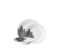 Premier Housewares Vajilla 12 Piezas Blanco/Negro