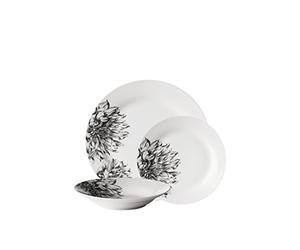 Premier Housewares Vajilla 12 Piezas Blanco/Negro