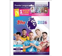 Topps Paquete de inicio Premier League 2025/26 – 10 tarjetas, carpeta, lista y tarjeta león dorado