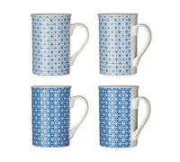 Premier Maroc Juego de 4 Tazas Porcelana, Azul, 170 ml