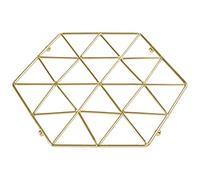 Premier Vertex-Salvamanteles bañado en Oro, Alambre de Hierro Chapado, Dorado, 22 x 22 x 2 cm