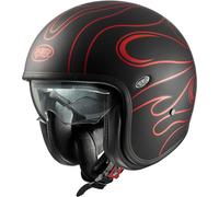 Premier Vintage FR Chromed, casco jet S male Negro Mate/Rojo