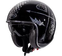Premier Vintage NX Silver Chromed Casco Jet, negro-plata, tamaño L para Hombres