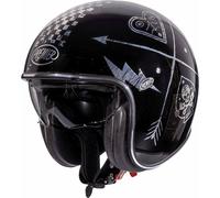 Premier Vintage NX Silver Chromed Casco Jet, negro-plata, tamaño XL para Hombres