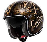 Premier Vintage OP, casco jet XS male Mate Negro/Blanco/Marrón