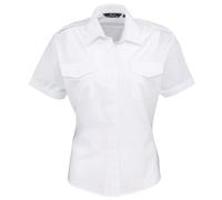 Premier Workwear Ladies Short Sleeve Pilot Shirt Camisa Mujer