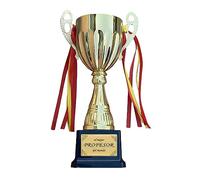 Premio Copa de Trofeos con Pegatina para Regalos al Mejor del Mundo Una Variedad de Opciones de Texto, Familiares y Amigos. (Profesor)