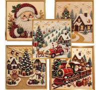 Premium 3D Pearl Christmas Wall Art Kit,with Frame，G