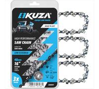 Premium 57TG de 40 cm para sierras de 16 pulgadas 3/8".050", compatible con AEG, Alpina, Bosch, Dolmar, Einhell, Hitachi, Jonsered, Makita, Poulan y muchos otros modelos (3 cadenas)