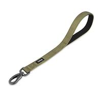 Premium actualizado Correa Corta de Nylon Resistente de 45,7 cm de Largo con asa Acolchada cómoda y Clip Resistente para Perros Grandes, medianos, para niños y niñas. (Verde Militar)