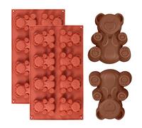 FantasyDay Premium Antiadherente Moldes para Tartas, Moldes de Silicona para Caramelos, Chocolate, Hornear, Tarta, Galletas, Jabón, Hielo - Antiadherente Apto para Lavavajillas - Oso