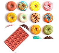 Premium Antiadherente Moldes para tartas, FantasyDay Moldes de Silicona para Caramelos, Chocolate, Hornear, Tarta, Galletas, Jabón, Hielo - Antiadherente Apto Para Lavavajillas Y Microondas - 18 Donut