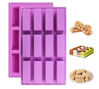 Premium Antiadherente Moldes para tartas, FantasyDay Moldes de Silicona para Caramelos, Chocolate, Hornear, Tarta, Galletas, Jabón, Hielo - Antiadherente Apto Para Lavavajillas Y Microondas - 12 Cúbicos