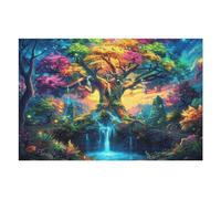 Premium Árbol de Cerezo en Flor Cascada Bosque Naturaleza Salvaje Puzzle 1000 Piezas para Adultos Estimulante Divertido Y Cautivador Ideal para Hobby Y Pasatiempos 1000 PCS（75x50cm）