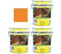 Premium Barniz para Madera Lf Barniz Esmalte Protección Madera Protección de la Humedad Pino Made By Wilckens - teca, 3x 5,0 Liter