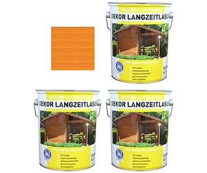 Premium Barniz para Madera Lf Barniz Esmalte Protección Madera Protección de la Humedad Pino Made By Wilckens - teca, 3x 5,0 Liter