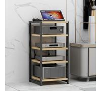 Premium Black Ste Rack & nd - Armario HiFi, estante Ma, estantería AV para cine en casa, o video nd, Slish Sto Solut