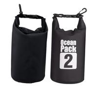 Premium Bolsa Estanca Seca Impermeable, 2L Bolsa Estanca Impermeable, Mochila Estanca con Funda, Bolsa Seca Impermeable Al Aire Libre, para Kayak Rafting Pesca Playa Acampar Natación Senderismo,Negro