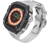 Premium Carbon Fiber Watch Case Rubber Band,For Ultra 2 49mm Series Replacement,Men Watch Case Straps Clasp Mod Kit,For Iwatch Series 49mm Accessories