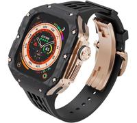 Premium Carbon Fiber Watch Case Rubber Band,For Ultra 2 49mm Series Replacement,Men Watch Case Straps Clasp Mod Kit,For Iwatch Series 49mm Accessories
