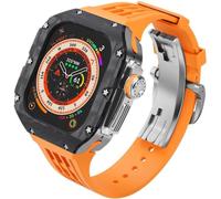 Premium Carbon Fiber Watch Case Rubber Band，For Ultra 2 49mm Series Replacement，Men Watch Case Straps Clasp Mod Kit，For Iwatch Series 49mm Accessories