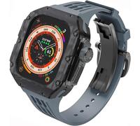 Premium Carbon Fiber Watch Case Rubber Band，For Ultra 2 49mm Series Replacement，Men Watch Case Straps Clasp Mod Kit，For Iwatch Series 49mm Accessories