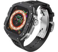 Premium Carbon Fiber Watch Case Rubber Band，For Ultra 2 49mm Series Replacement，Men Watch Case Straps Clasp Mod Kit，For Iwatch Series 49mm Accessories