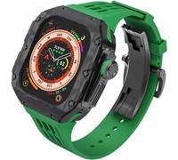 Premium Carbon Fiber Watch Case Rubber Band，For Ultra 2 49mm Series Replacement，Men Watch Case Straps Clasp Mod Kit，For Iwatch Series 49mm Accessories