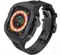 Premium Carbon Fiber Watch Case Rubber Band，For Ultra 2 49mm Series Replacement，Men Watch Case Straps Clasp Mod Kit，For Iwatch Series 49mm Accessories