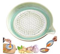 Premium Ceramic Garlic Grater Plate,Handheld Porcelain Grinding Dish with Spout,Multipurpose Grinder Plates Burnishing Machine, for Fruits,Vegetables,Ginger,Garlic,Ginger,Onion,Cheese