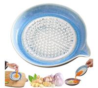 Premium Ceramic Garlic Grater Plate,Handheld Porcelain Grinding Dish with Spout,Multipurpose Grinder Plates Burnishing Machine, for Fruits,Vegetables,Ginger,Garlic,Ginger,Onion,Cheese