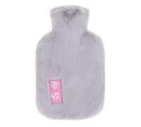 Premium Classic Rubber Hot or Cold Water Bottle with Soft Fleece Cover (Gray)