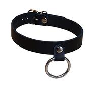 Premium Collar Collar Esposas Bondage de collar collar de piel sklaven Collar con gran anillo de acero inoxidable Bondage Sex parte de Fetiche Juego de Rol