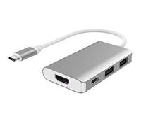 Premium Cord - Adaptador USB 3.1 Tipo C a HDMI + 2 x USB 3.0 + Carga PD, Carcasa de Aluminio
