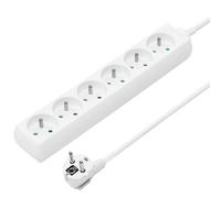 Premium Cord PP6-05 Base múltiple 5 m 6 Salidas AC Blanco - Bases múltiples (5 m, 6 Salidas AC, Tipo E/F, Blanco, 250 V, 10 A)