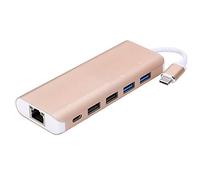 Premium Cord USB3.1 - Adaptador Gigabit RJ45 + Hub 4 x 4 x 2.0 Hembra + 1 x PD