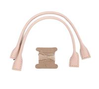 Premium Cowhide Leather DIY Bag Handles Replacement Durable Stylish for Handbags Briefcases Shoulder Bags 38.5cm 1 Pair (BD003 Log Color)