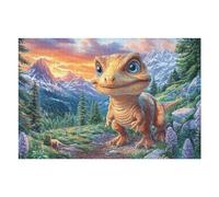 Premium Dinosaurio Montaña Florida Fantasía Vida Silvestre Naturaleza Salvaje Puzzle 1000 Piezas para Adultos Estimulante Divertido Y Cautivador Ideal para Pasatiempos Y Familia 1000 PCS（75x50cm）