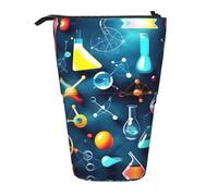 Premium Estuche Organizador Impresión de química de Ciencia Abstracta Estuche de Lápices con Cremallera Organizador para Secundaria Adolescentes Hombre