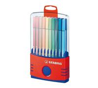 STABILO Premium-Filzstift Pen 68 ColorParade - 20er Tischset in Rot/Blau - mit 20 Verschiedenen Farben und Hängelasche